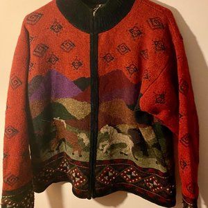 Icelandic Design Large Red Sweater Jacket